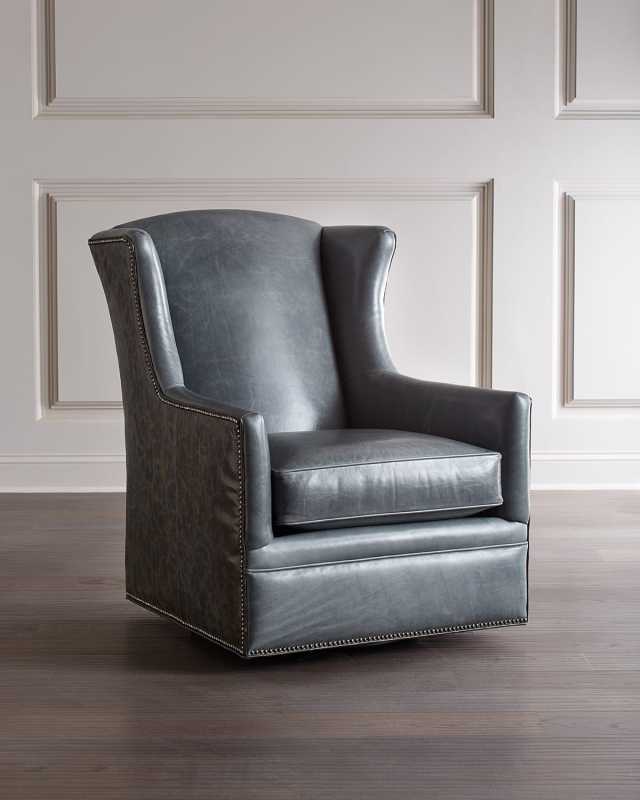 Eden Lake Leather Swivel Chair