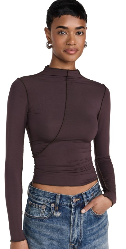 The Line by K Zane Top Chocolate