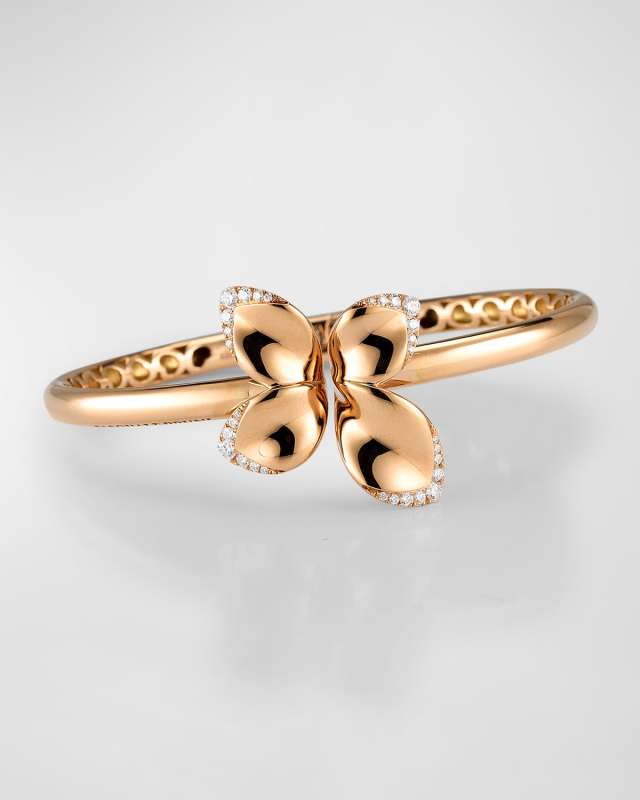 Giardini Segreti 18K Rose Gold Flower Bracelet with Diamonds