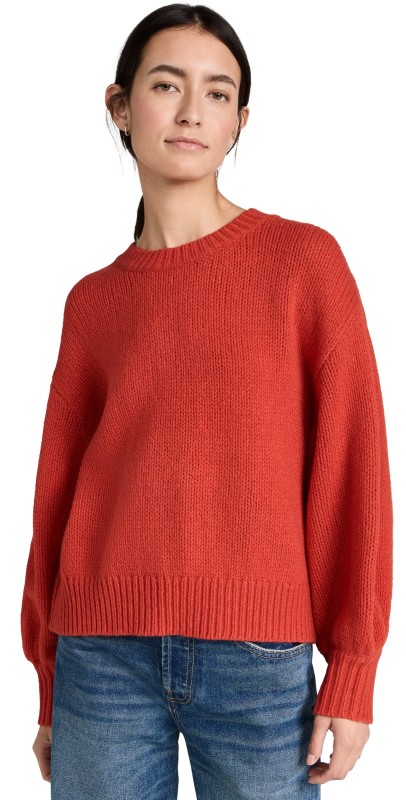 THE GREAT. The Bubble Pullover Sweater Persimmon