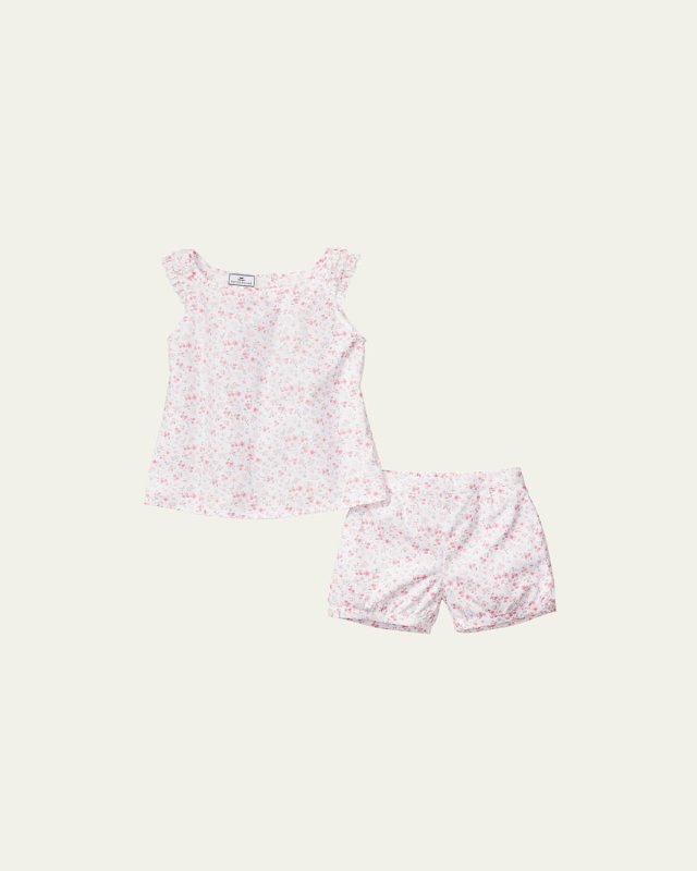 Girl's Dorset Floral-Print Short Set, Size 6M-12