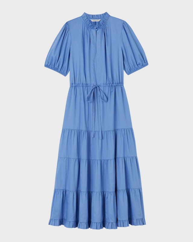 Hedy Tiered Ruffle-Trim Cotton Midi Dress