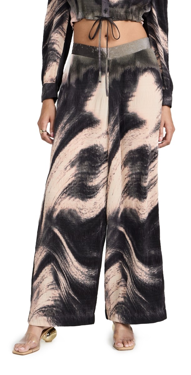SIMKHAI Analia Wide Leg Pants Black Print