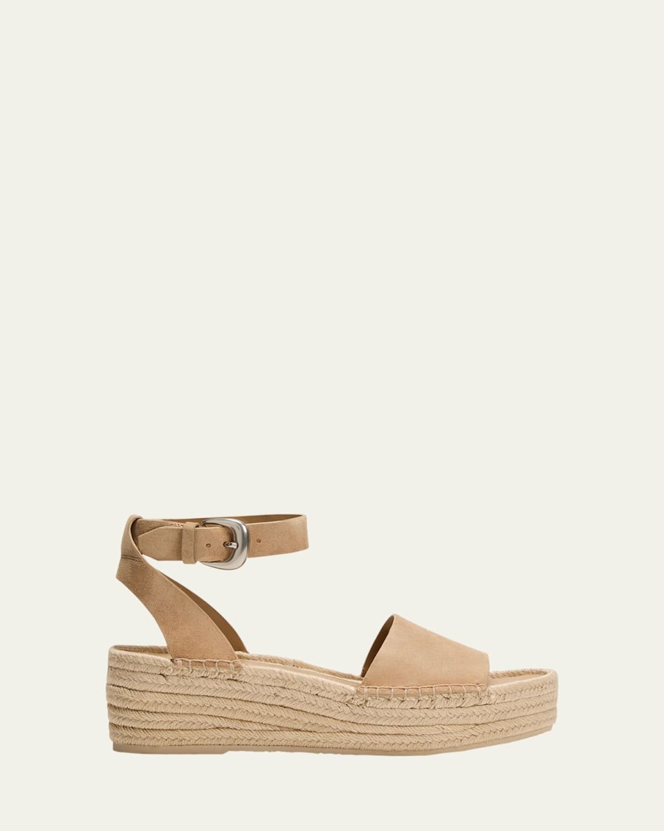 Belisa Suede Platform Ankle-Strap Espadrilles
