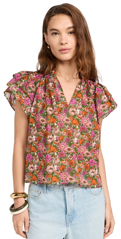 Birds of Paradis Clover Blouse Amaro Stems