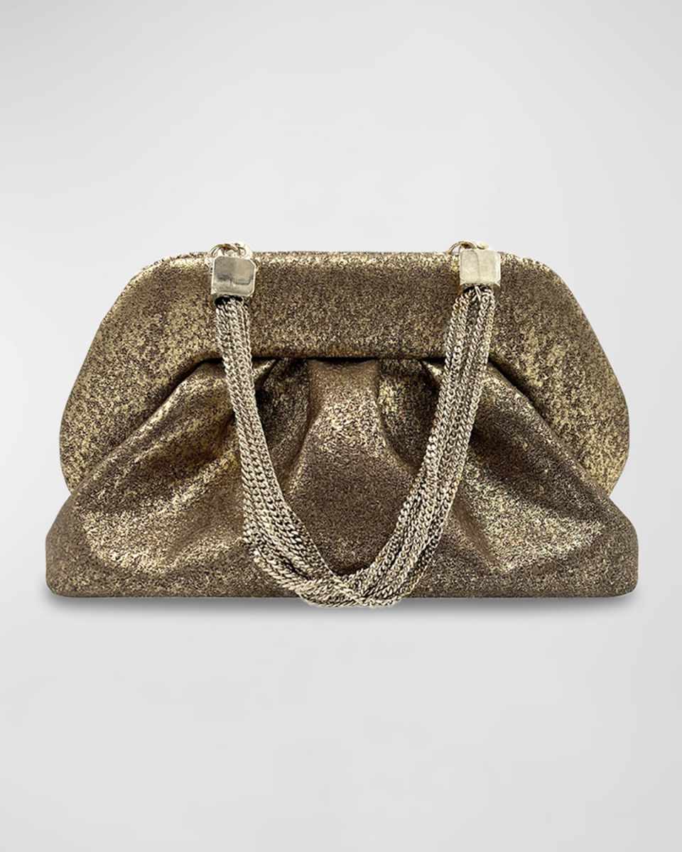 Tia Palma Metallic Vegan Fabric Clutch Bag