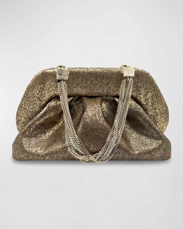 Tia Palma Metallic Vegan Fabric Clutch Bag