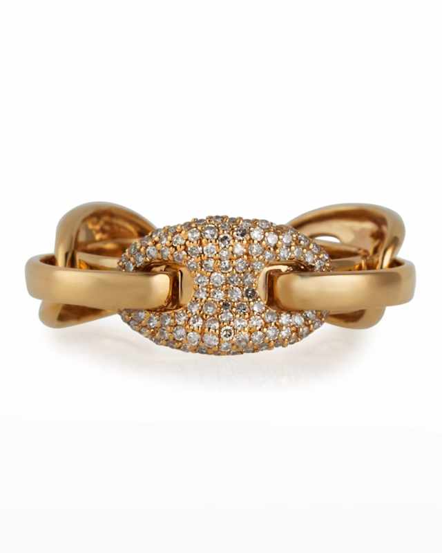 Ankaliazo Mariner Puff Diamond Link Ring, Size 7