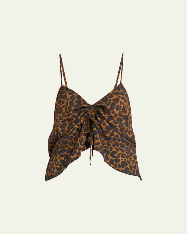 Dolci Painted Leopard-Print Tank Top