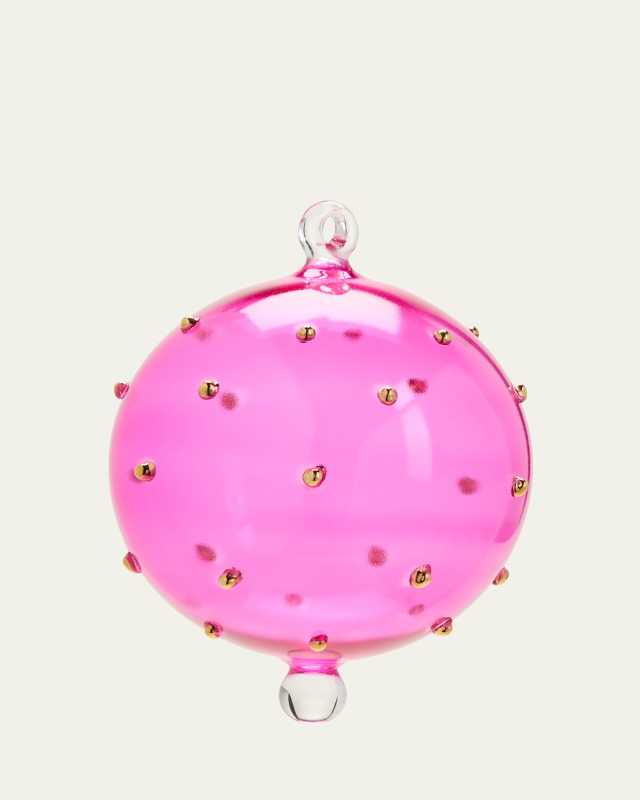 Fuchsia Golden Dots Christmas Ornament