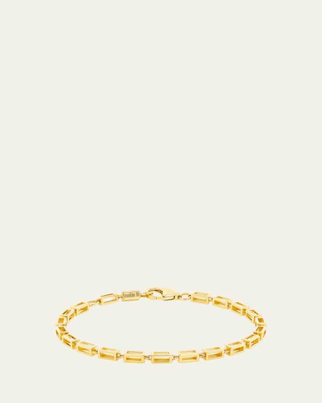 18K Yellow Gold Large Cutout Block Bracelet