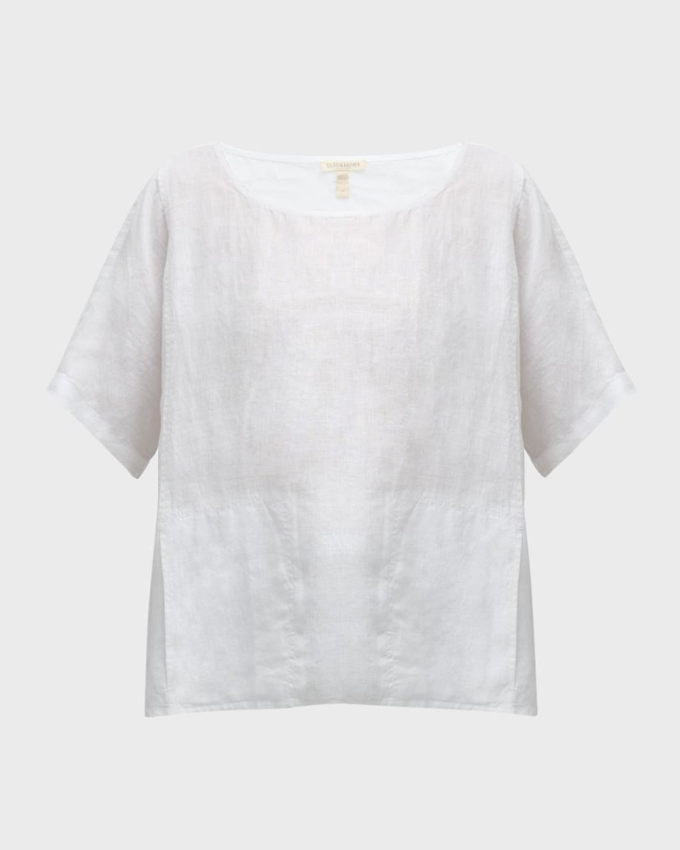Scoop-Neck Handkerchief Organic Linen Top