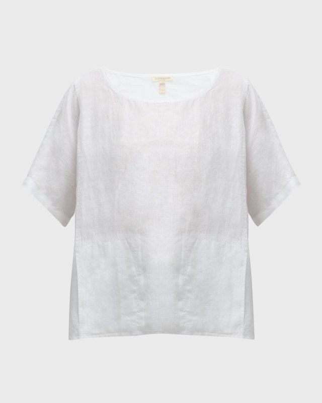 Scoop-Neck Handkerchief Organic Linen Top