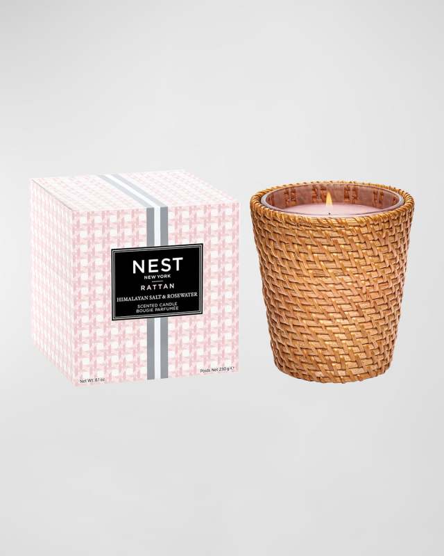 Rattan Himalayan Salt and Rosewater Classic Candle, 8.1 oz.