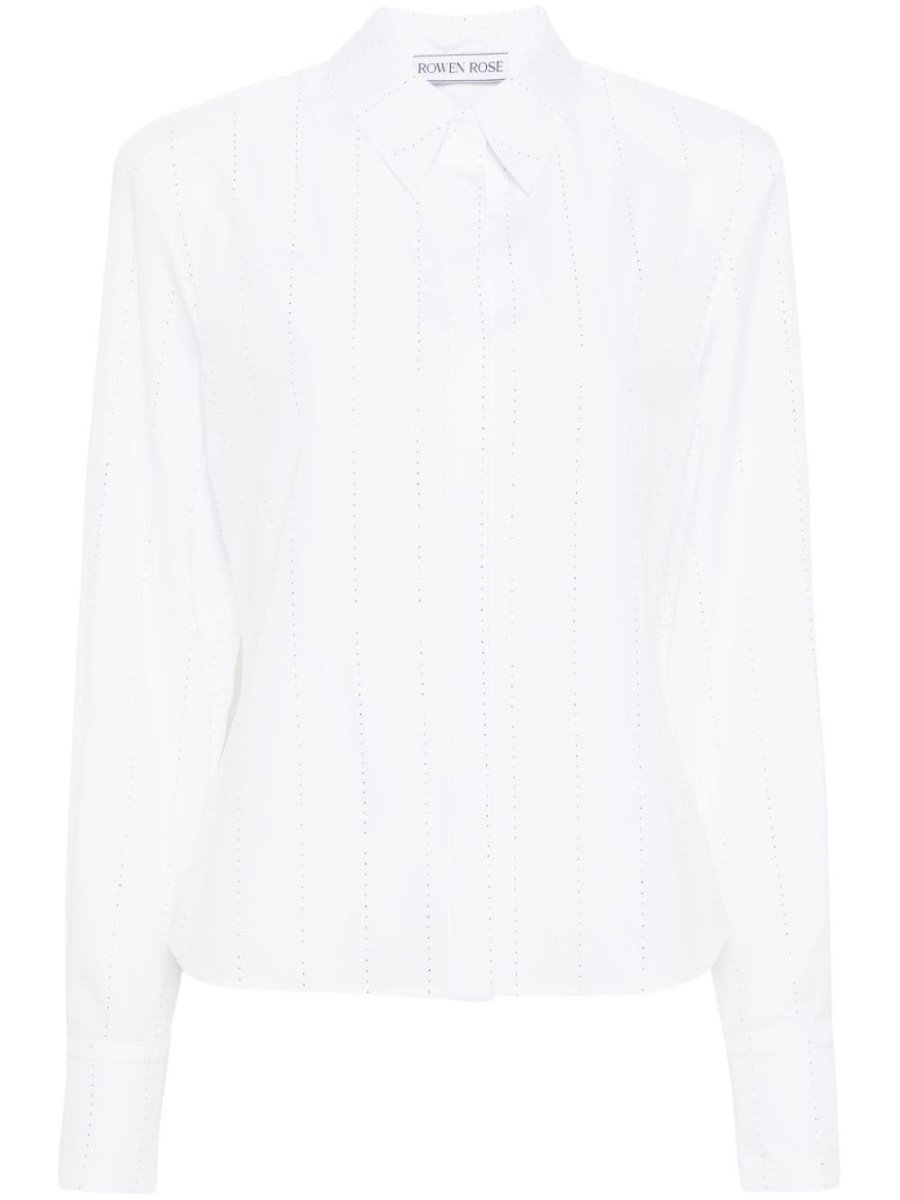 crystal-embellished cotton shirt