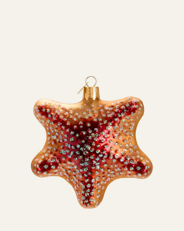 Red Starfish Christmas Ornament