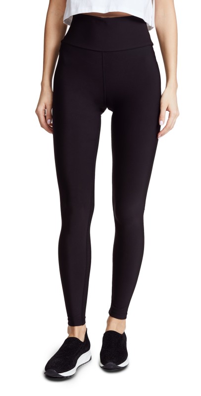 Plush High Waist Matte Fleece Leggings Black