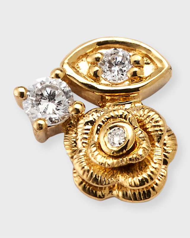 Diamond Marquis Eye and Rose Cluster Stud Earring, Single