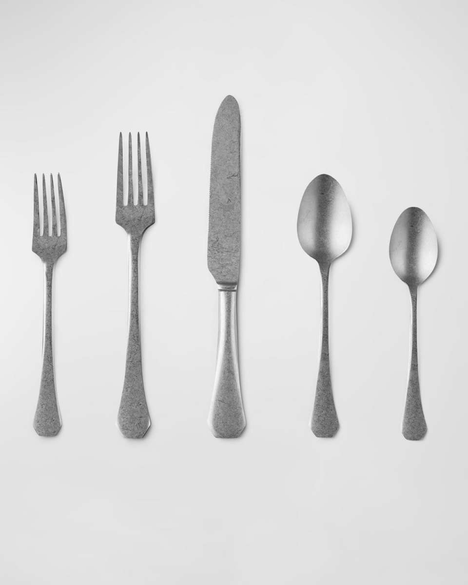 Cutlery 5-Piece Moretto Pewter Flatware Set