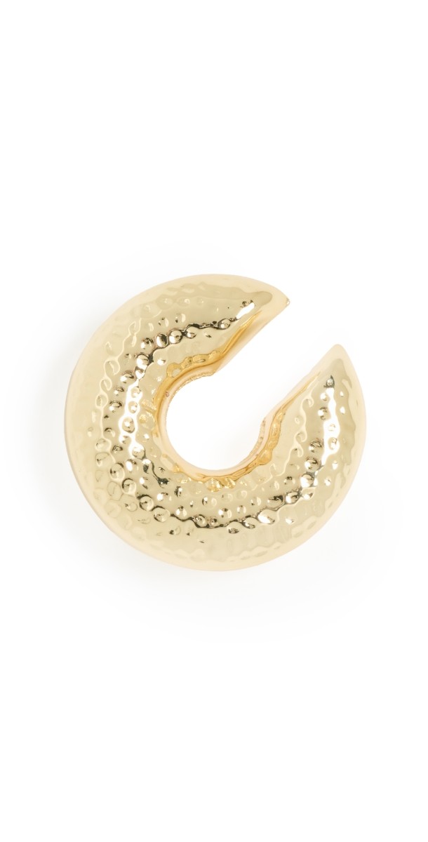 By Adina Eden Indented Chunky Hollow Ear Cuff Gold