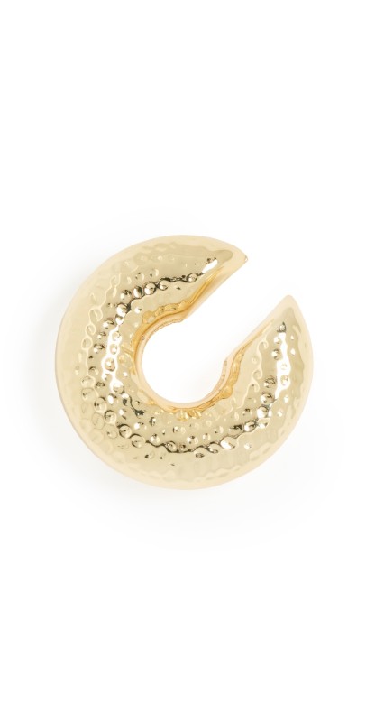 By Adina Eden Indented Chunky Hollow Ear Cuff Gold