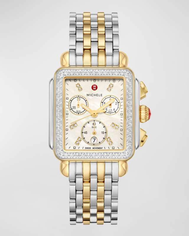 Deco Two-Tone Diamond Bracelet Watch