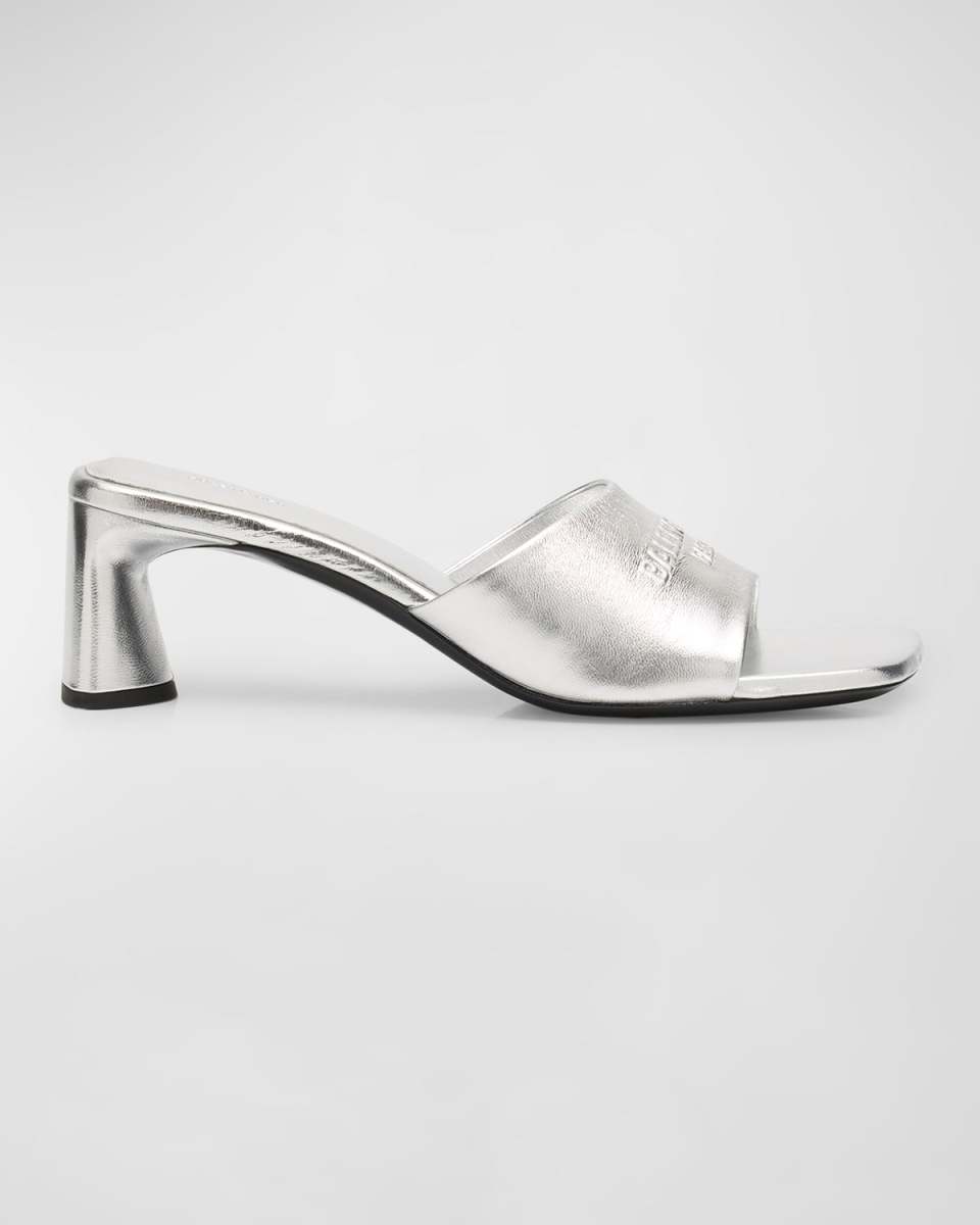 Duty Free Metallic Logo Mule Sandals