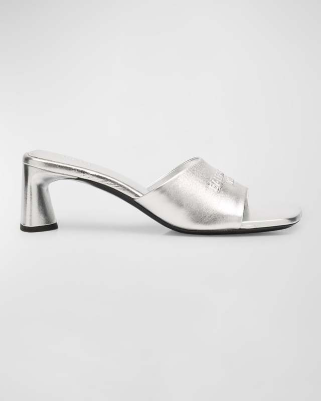 Duty Free Metallic Logo Mule Sandals