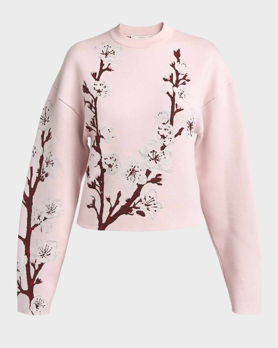 Cherry Blossom Jacquard Knit Sweat