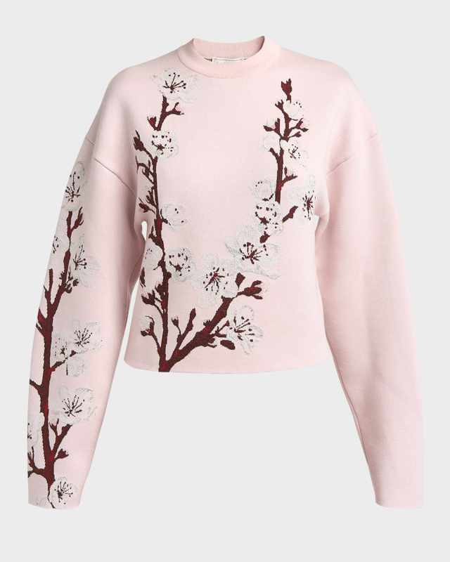 Cherry Blossom Jacquard Knit Sweat