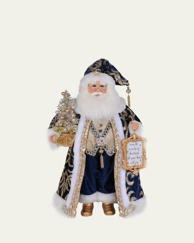 Lighted Midnight Blue Santa