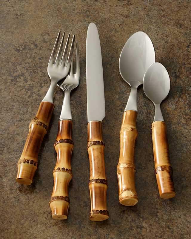 Five-Piece Bamboo Place Setting - Natural