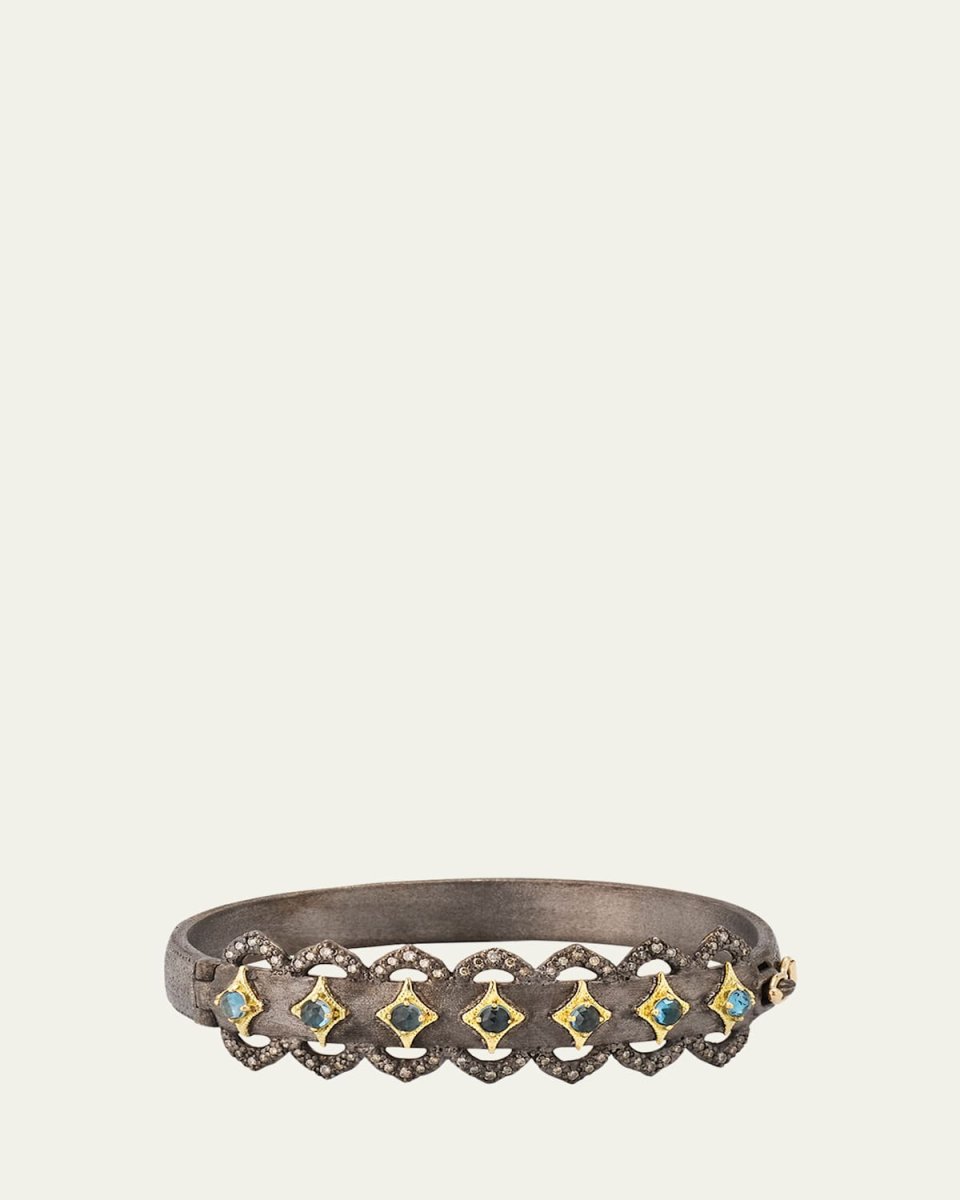 Blue Topaz Crivelli Wide Huggie Bracelet