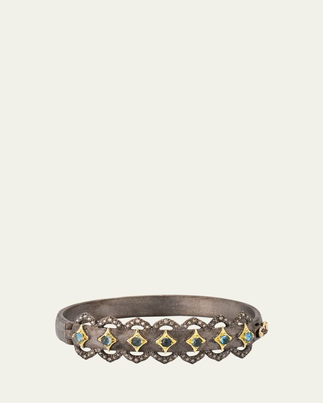 Blue Topaz Crivelli Wide Huggie Bracelet