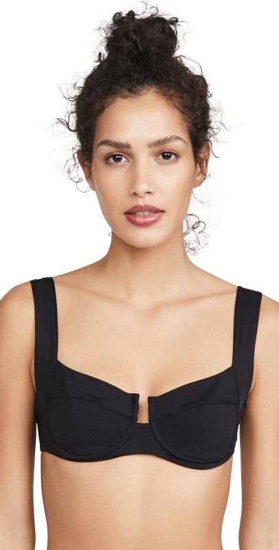 LSPACE Camellia Bikini Top Black