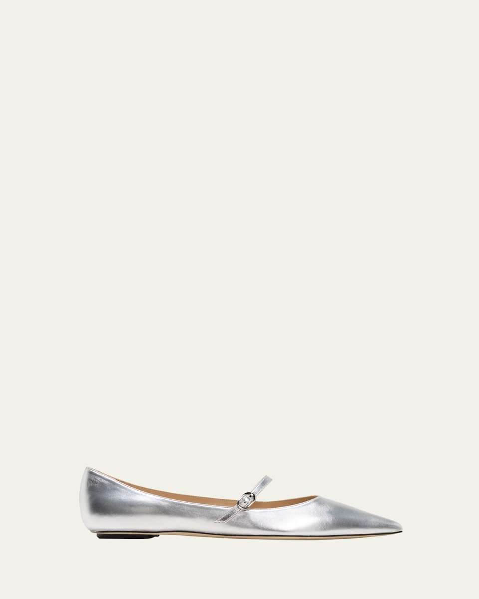 Emilia Metallic Mary Jane Ballerina Flats