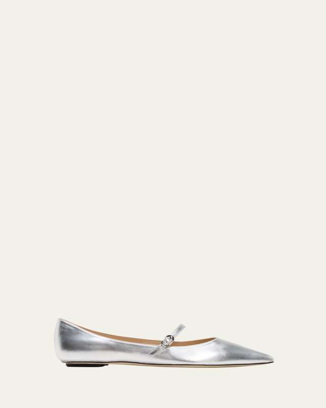 Emilia Metallic Mary Jane Ballerina Flats