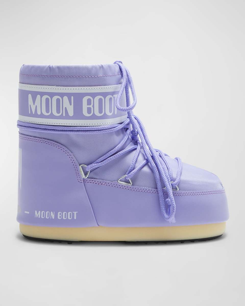 Classic Bicolor Lace-Up Short Snow Boots
