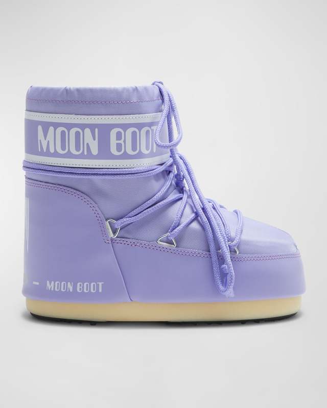 Classic Bicolor Lace-Up Short Snow Boots