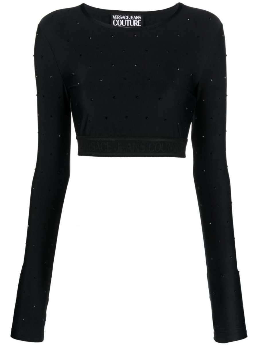crystal-embellished crop top