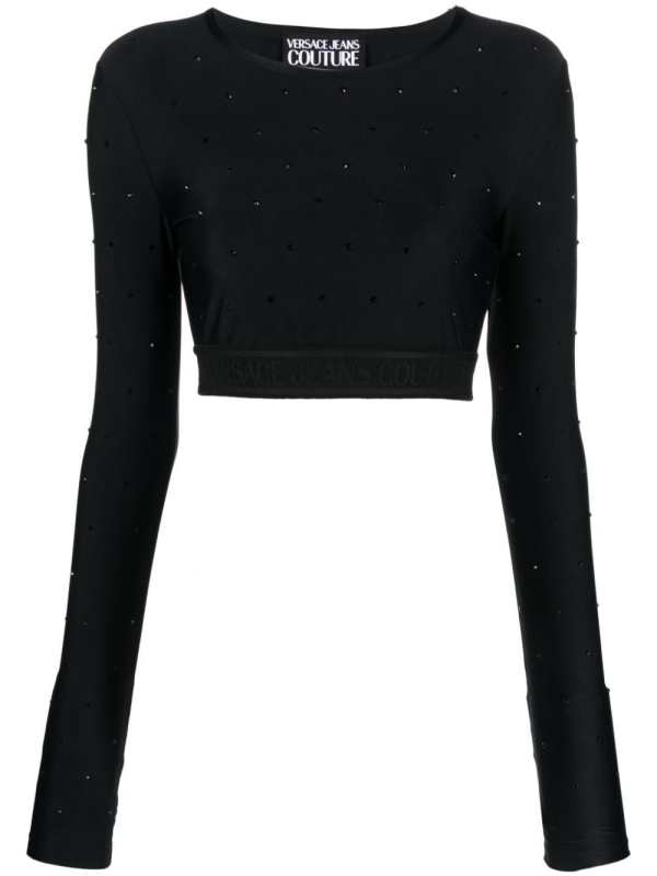 crystal-embellished crop top