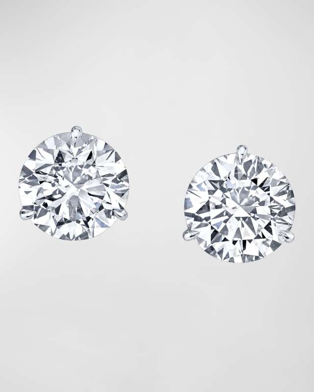 x Danielle Klein 18K White Gold 3-Prong Diamond Martini Stud Earrings, 6tcw, 0.35"L / 0.35"W