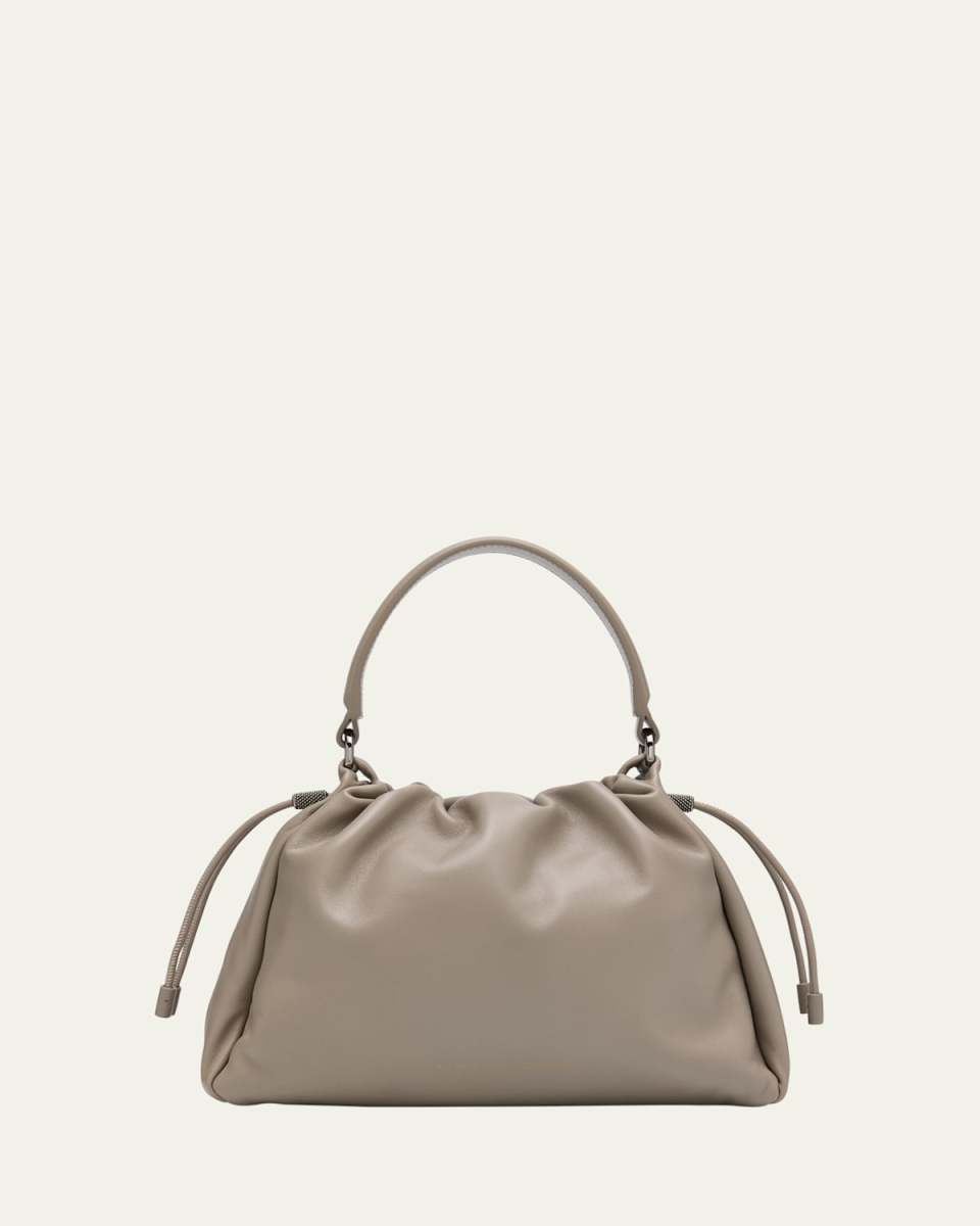 Mini Drawstring Lambskin Top-Handle Bag