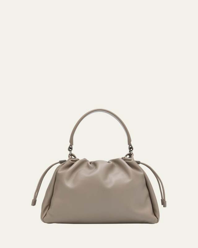 Mini Drawstring Lambskin Top-Handle Bag