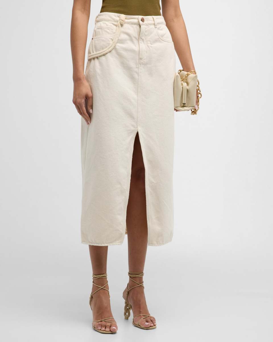 Manantial Denim Maxi Skirt