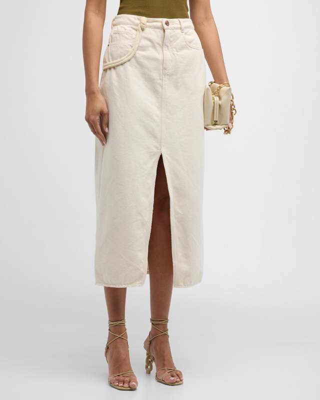 Manantial Denim Maxi Skirt