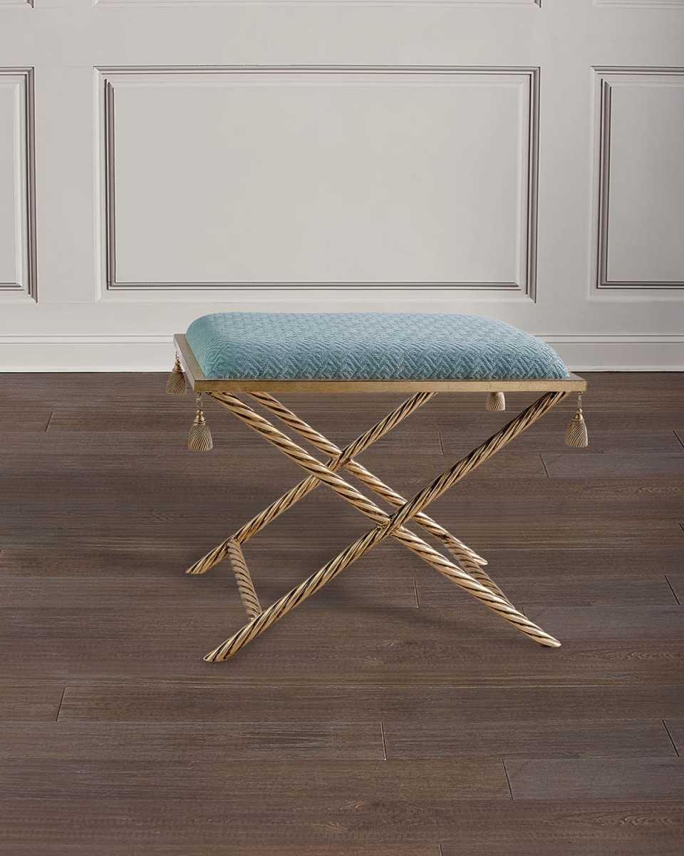 Delfern Tasseled Gold Leaf Bench