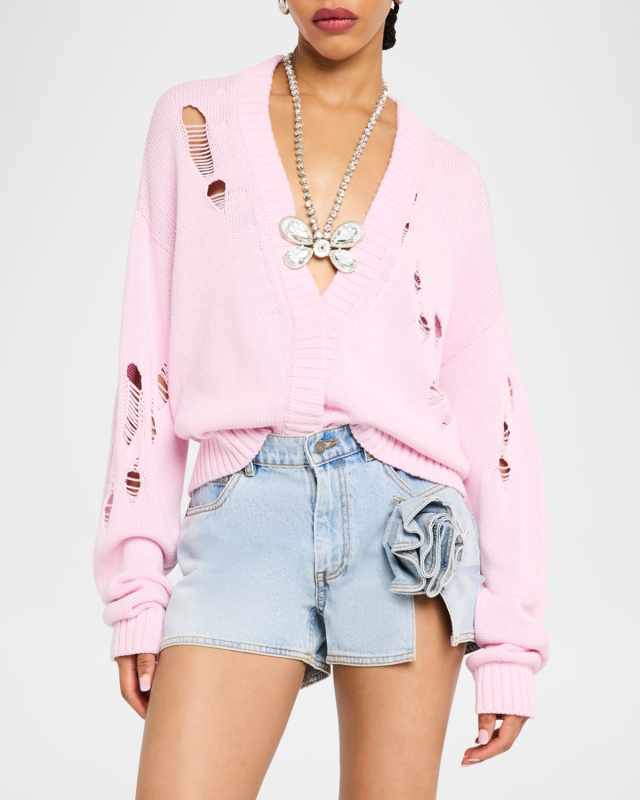 Crystal Butterfly Cashmere Cardigan