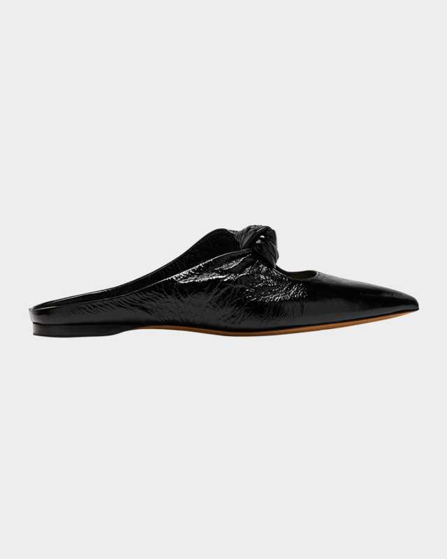 Rowan Crinkle Leather Ballerina Mules