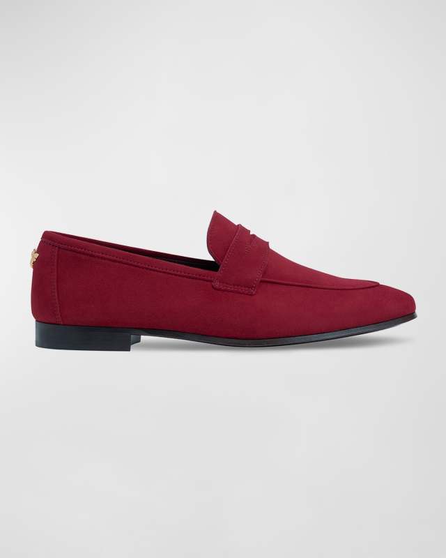 Flaneur Suede Penny Loafers